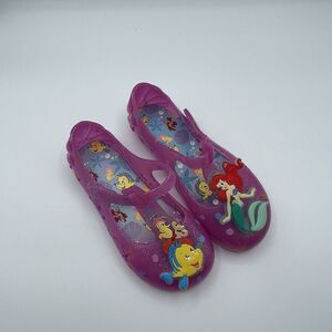 Disney Ariel Glitter Jelly Sandals Little Mermaid Flats Shoes Mary Jane Princess